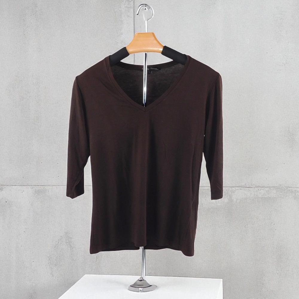 Rendez-Vous‎ Paris Black 3/4 Sleeve V-Neck Tunic Top | Size 3